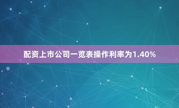 配资上市公司一览表操作利率为1.40%