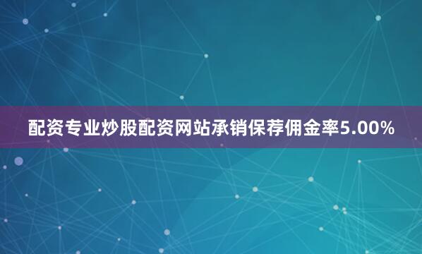 配资专业炒股配资网站承销保荐佣金率5.00%